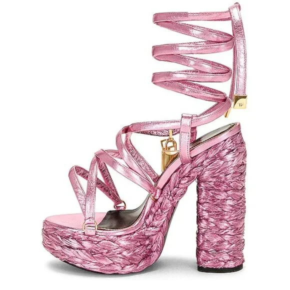 Tom Ford Shoes Tom Ford Metallic Rope Anklewrap Platform